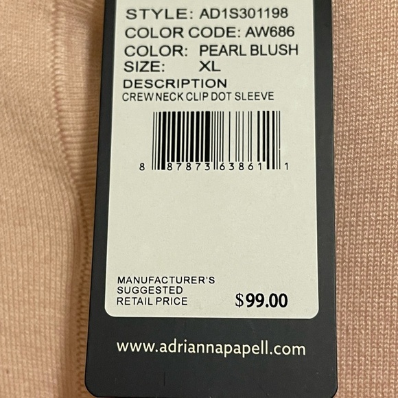 NWT ADRIANNA PAPELL CREW NECK SWISS DOT LONG SLEEVE CARDIGAN WITH BUTTON SIZE XL - Picture 5 of 8